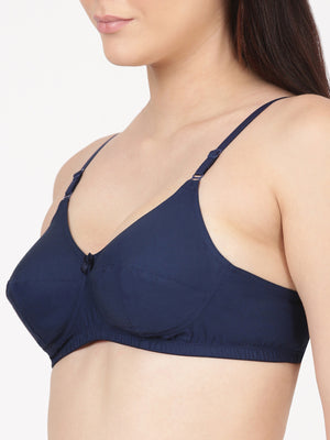 Buy_Blossom_support_bra_Honest_cotton_double_layered_full_coverage_Navy-Blue