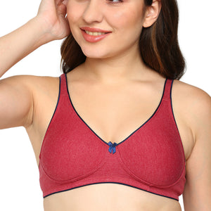 Buy_Blossom_tshirt_bra_Brilliant_cotton_polyester_non-padded_moulded_cups_Maroon