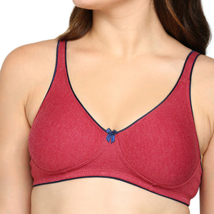 Buy_Blossom_tshirt_bra_Brilliant_cotton_polyester_non-padded_moulded_cups_Maroon
