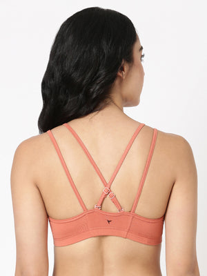 Criss Cross Teen Bra - Cotton Stretch Slip-On for Girls
