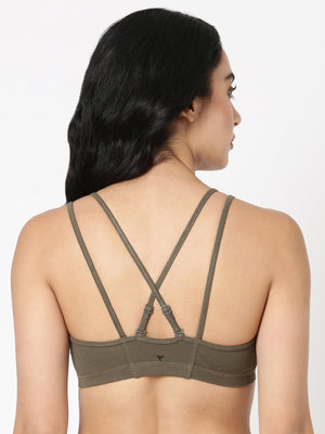 Criss Cross Teen Bra - Cotton Stretch Slip-On for Girls