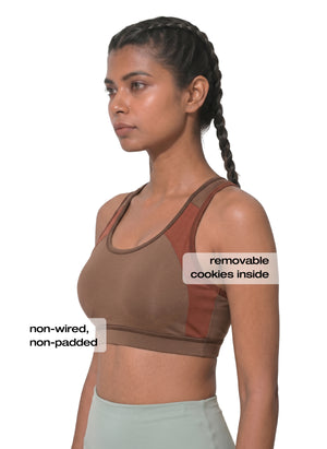 Workout Bra - Medium Impact Racerback Sports Bra With Removable Cups, Antimicrobial Fabric