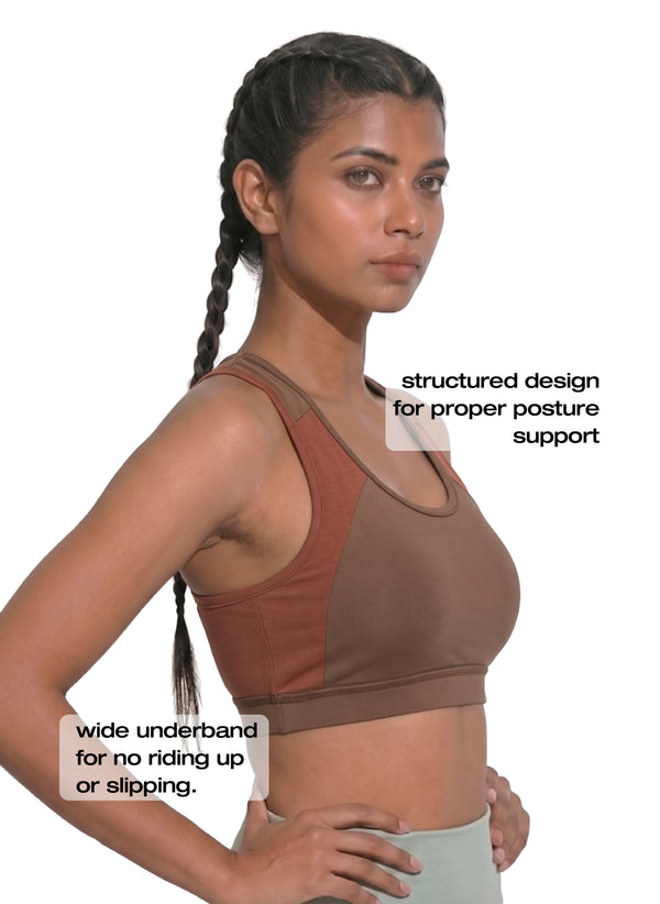 Workout Bra - Medium Impact Racerback Sports Bra With Removable Cups, Antimicrobial Fabric