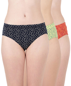 Dazzle Print - Ultra Soft Printed Modal Hipster Panty With Full Coverage And Seamless Look _Pack Of 3
