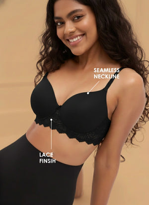 BL PC 06 - Non-Wired Padded Seamless Polyamide Lace Bra