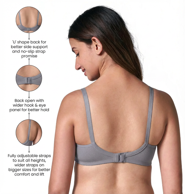 Encircle Bra - Wirefree Support Bra – Non Padded, Wide Strap and Side Support
