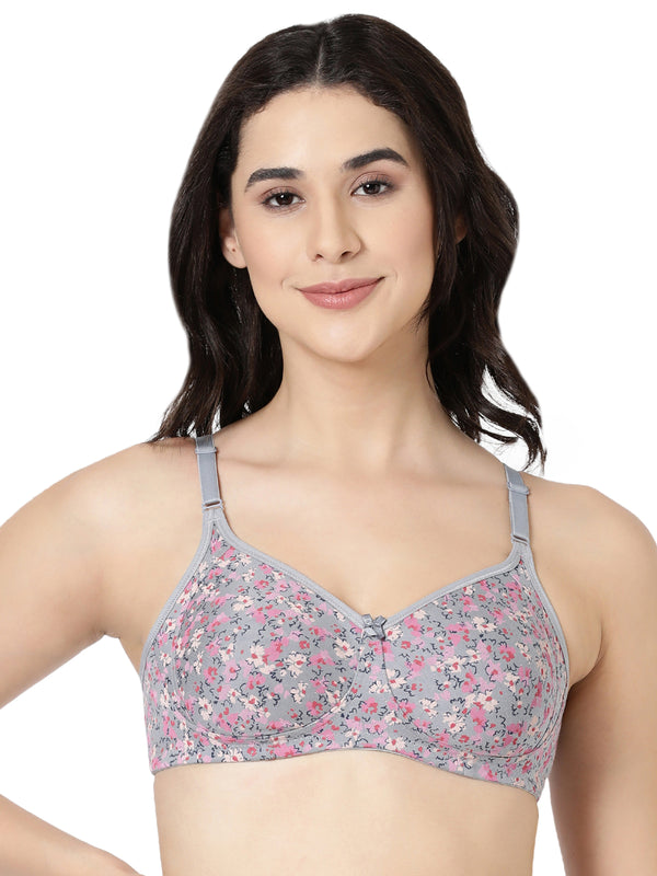 Floret Bra - Printed Cotton-Poly Blends with Moulded Cups
