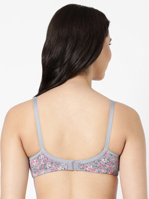 Floret Bra - Printed Cotton-Poly Blends with Moulded Cups