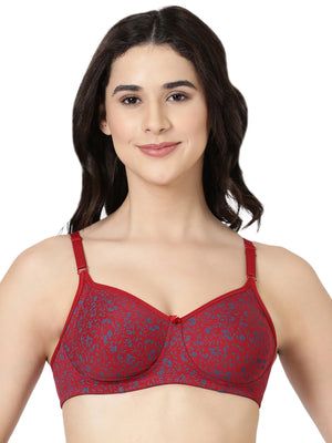 Floret Bra - Printed Cotton-Poly Blends with Moulded Cups