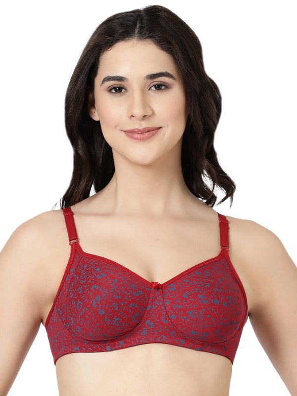Floret Bra - Printed Cotton-Poly Blends with Moulded Cups
