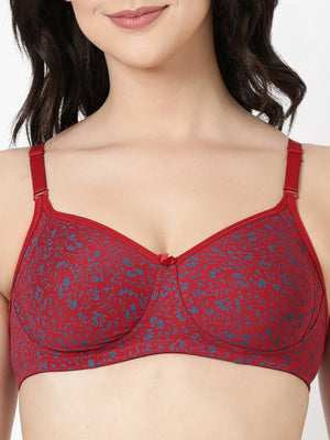 Floret Bra - Printed Cotton-Poly Blends with Moulded Cups