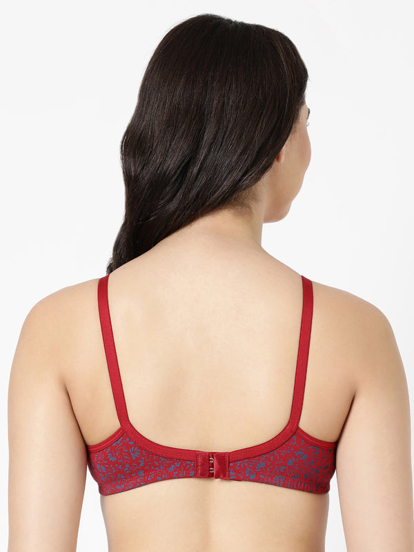 Floret Bra - Printed Cotton-Poly Blends with Moulded Cups