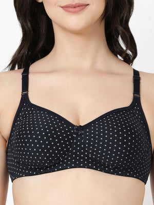 Floret Bra - Printed Cotton-Poly Blends with Moulded Cups