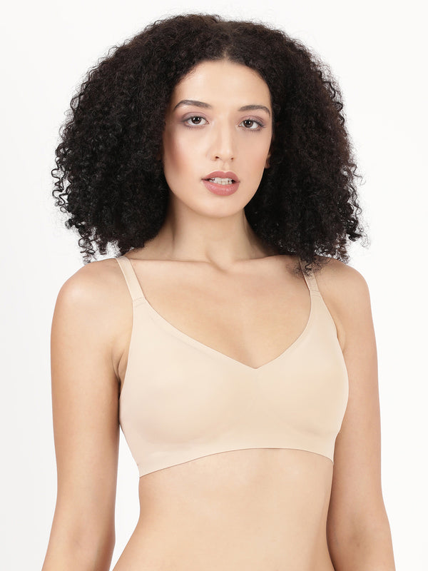 Glossy Pad - Seamless Bonded Full Coverage Bra With Removable Pads For Support And Invisible Look