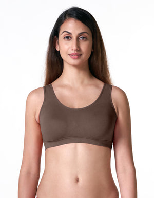 Go Sporty - Low Impact Non Padded Slip On Workout Bra with Side Support