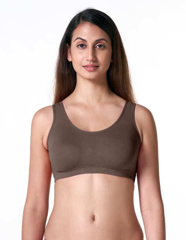 Go Sporty - Low Impact Non Padded Slip On Workout Bra with Side Support