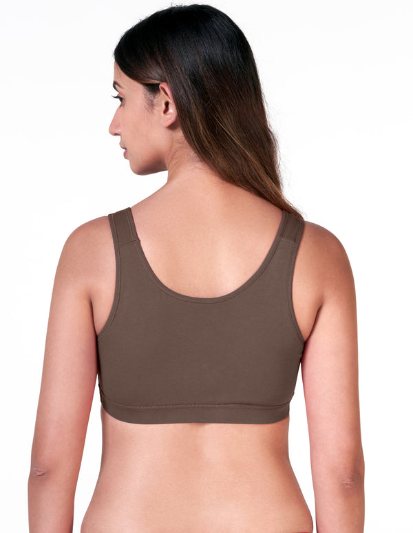 Go Sporty - Low Impact Non Padded Slip On Workout Bra with Side Support