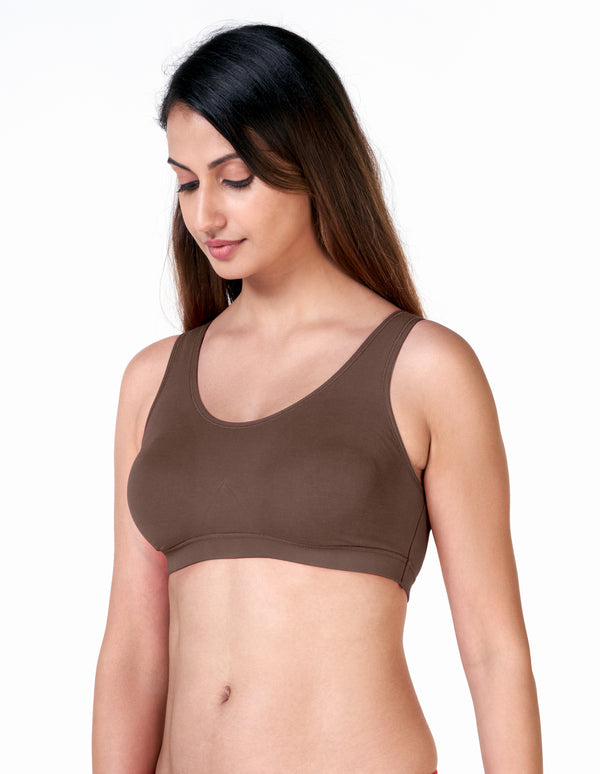 Go Sporty - Low Impact Non Padded Slip On Workout Bra with Side Support