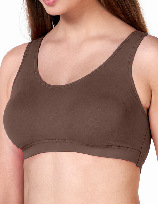 Go Sporty - Low Impact Non Padded Slip On Workout Bra with Side Support