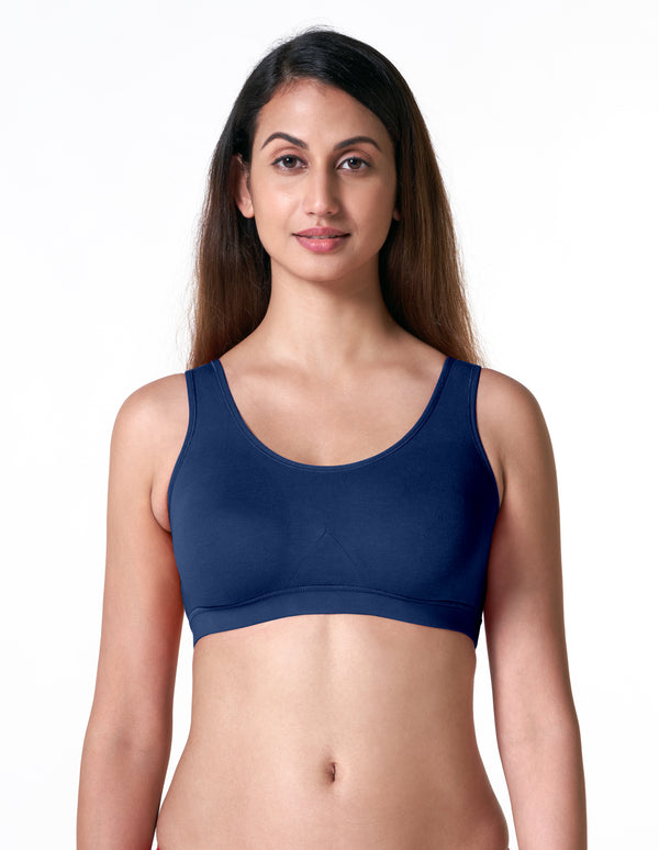 Go Sporty - Low Impact Non Padded Slip On Workout Bra with Side Support