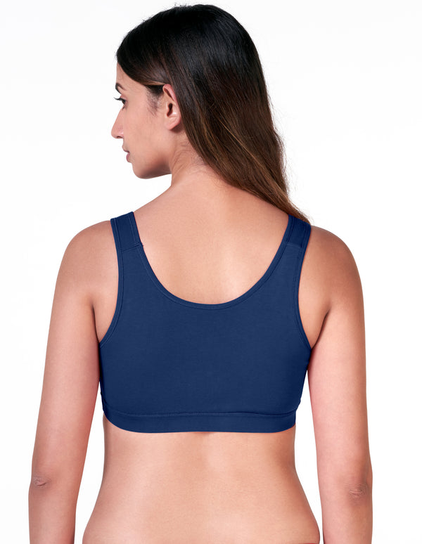 Go Sporty - Low Impact Non Padded Slip On Workout Bra with Side Support