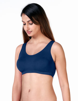 Go Sporty - Low Impact Non Padded Slip On Workout Bra with Side Support