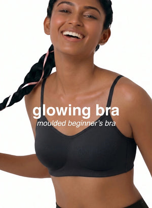 Glowing Bra - Soft Cotton Double Layered Stretchable Seamless Non-Padded Elasticated Bottom Band