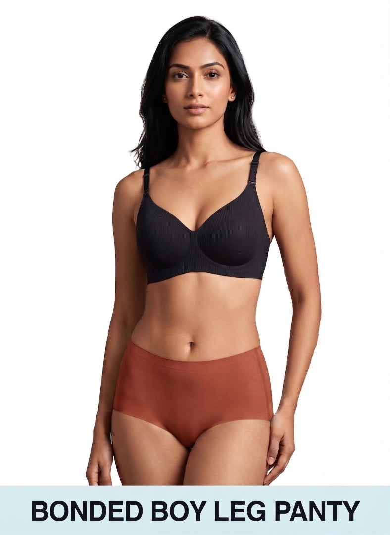 Boy Leg Bond -Bonded free-cut leg openings with a cotton-lined gusset and a seamless look with no visible panty lines _ Pack of 1
