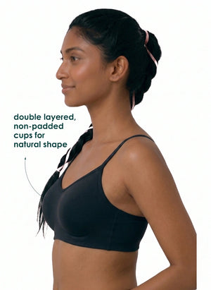 Glowing Bra - Soft Cotton Double Layered Stretchable Seamless Non-Padded Elasticated Bottom Band