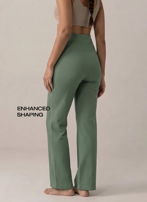 BL AL B 33 - High-Waist Wide Leg Athleisure Pants with 4-Way Stretch Fabric, Relaxed Fit, Broad Waistband, Breathable Comfort & Elegant Fluid Drape for Everyday Wear