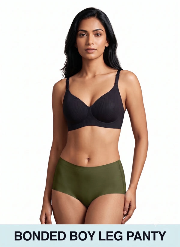 Boy Leg Bond -Bonded free-cut leg openings with a cotton-lined gusset and a seamless look with no visible panty lines _ Pack of 1