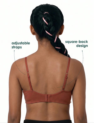 Glowing Bra - Soft Cotton Double Layered Stretchable Seamless Non-Padded Elasticated Bottom Band