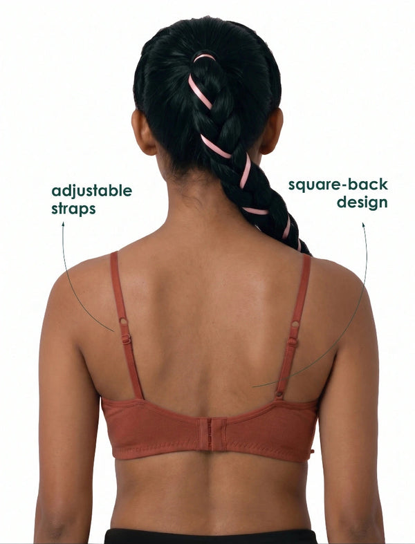Glowing Bra - Soft Cotton Double Layered Stretchable Seamless Non-Padded Elasticated Bottom Band
