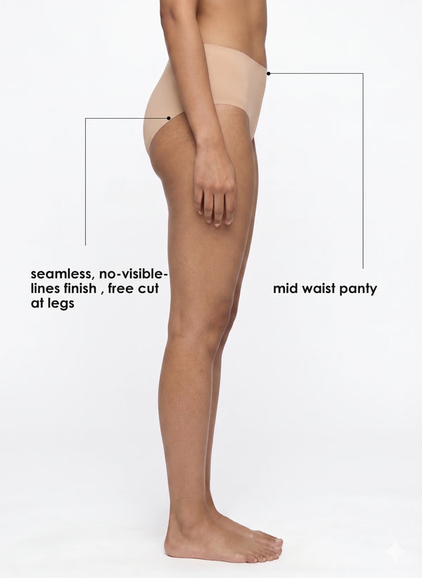 Free Bond - Advanced Bonding Technology with Lightweight Polyamide, Mid-Waist Fit, and Cotton-Lined Gusset for Everyday Comfort_Pack of 1