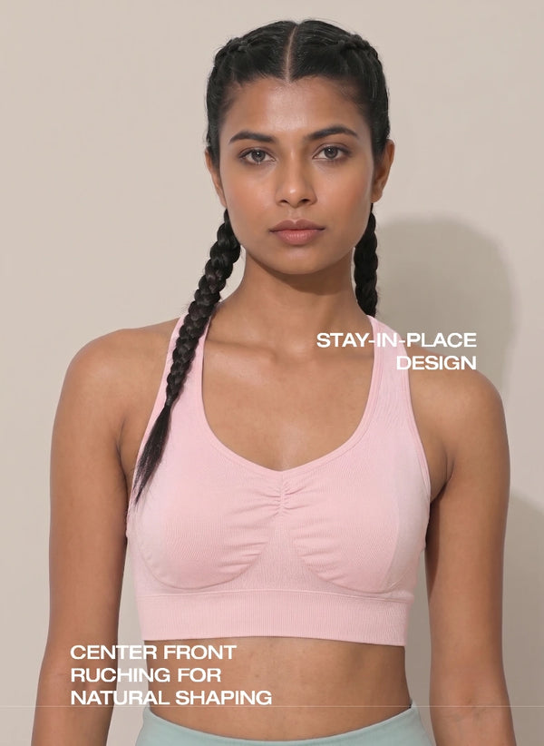 BL SL B 52 -Seamless stretchable fabric with a broad underband for support and a no-slip racerback design