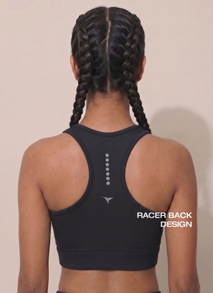BL AL S 22 - High Coverage Racerback Sports Bra with Laser Print Front Panel, Sweat-Wicking Fabric, Wide Support Band & Bounce-Control Comfort for Active and Daily Wear