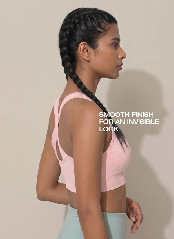 BL SL B 52 -Seamless stretchable fabric with a broad underband for support and a no-slip racerback design
