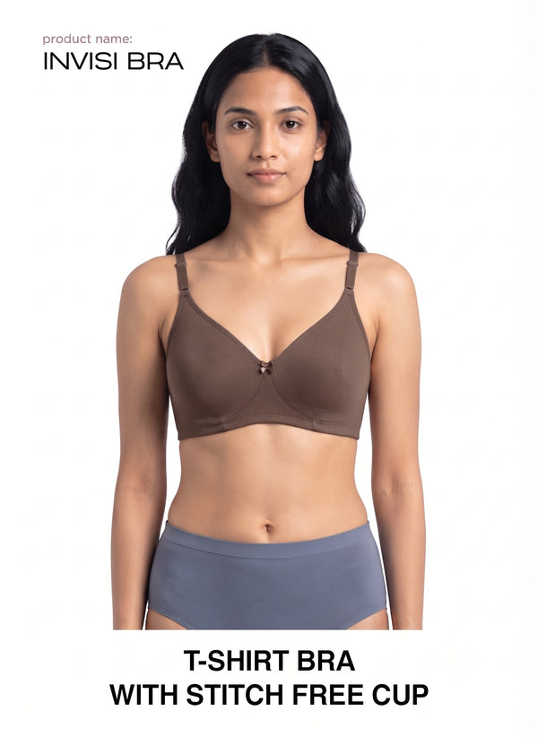 Invisi Bra - A Comfort-Focused Bra with Stitch-Free Cup Construction, a Soft Underband and Full Coverage for Everyday Support
