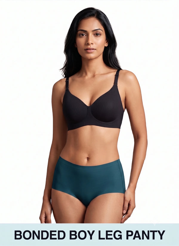 Boy Leg Bond -Bonded free-cut leg openings with a cotton-lined gusset and a seamless look with no visible panty lines _ Pack of 1