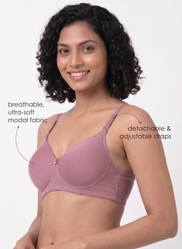 Mellow Pad - Ultrasoft Modal Full Coverage Light Padding Bra For a Seamless Look