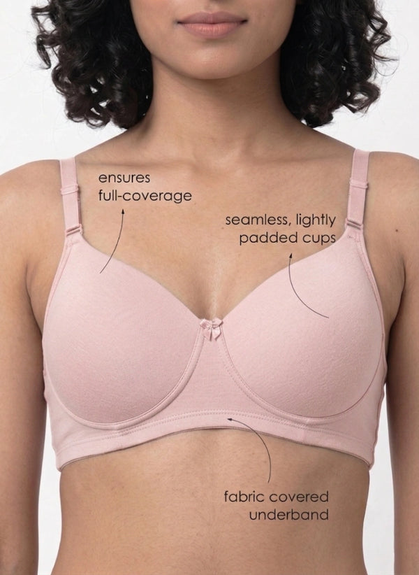 Mellow Pad - Ultrasoft Modal Full Coverage Light Padding Bra For a Seamless Look