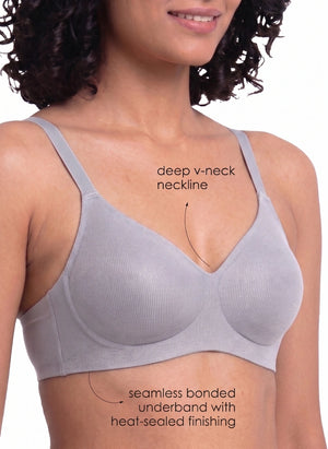 BL BN B 61 - Medium Coverage Seamless Bra with Removable Padded Cups and Bonded Underband Support