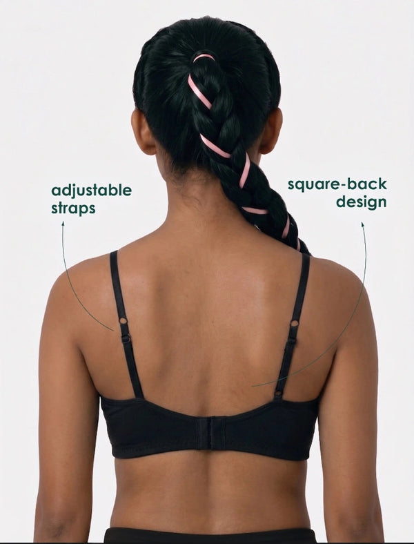 Glowing Bra - Soft Cotton Double Layered Stretchable Seamless Non-Padded Elasticated Bottom Band