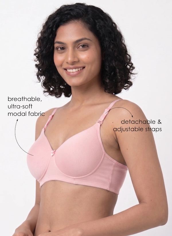Mellow Pad - Ultrasoft Modal Full Coverage Light Padding Bra For a Seamless Look