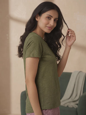 BL LW T 11 - Relaxed Lounge Fit - 100% Cotton Slub Lightweight Fabric with Classic Round Neckline