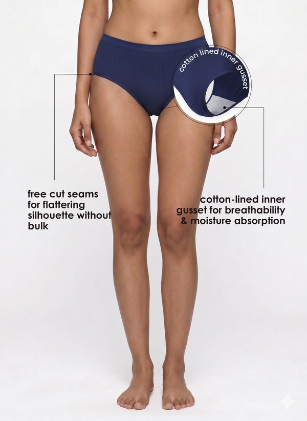 Free Bond - Advanced Bonding Technology with Lightweight Polyamide, Mid-Waist Fit, and Cotton-Lined Gusset for Everyday Comfort_Pack of 1