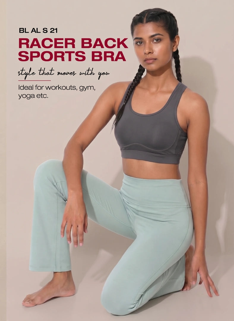 BL AL S 21 - Ventilated Racerback Sports Bra with Molded Cups, Moisture-Wicking Fabric, Wide Support Band & Full-Mobility Comfort for Active and Everyday Wear