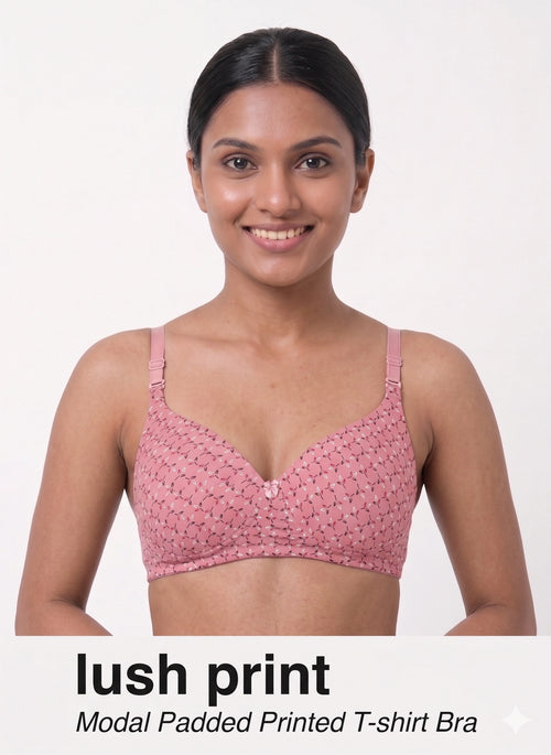 Lush Print Pad - Ultra Soft Modal Medium Padded Printed Bra