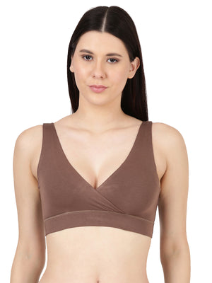 Leisure Bra - Soft Bamboo Modal Criss Cross Nursing Bra, Slip On Bra
