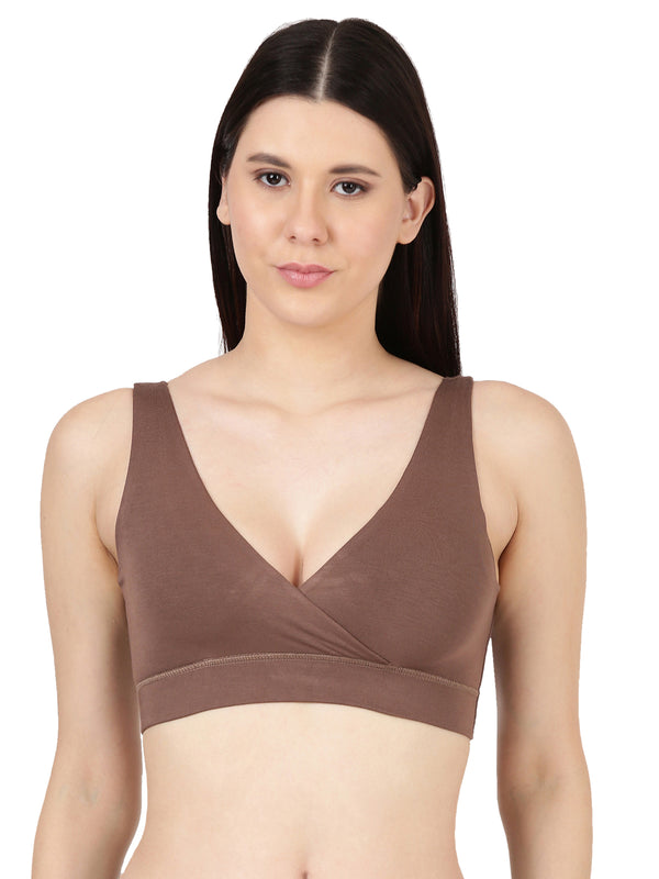 Leisure Bra - Soft Bamboo Modal Criss Cross Nursing Bra, Slip On Bra